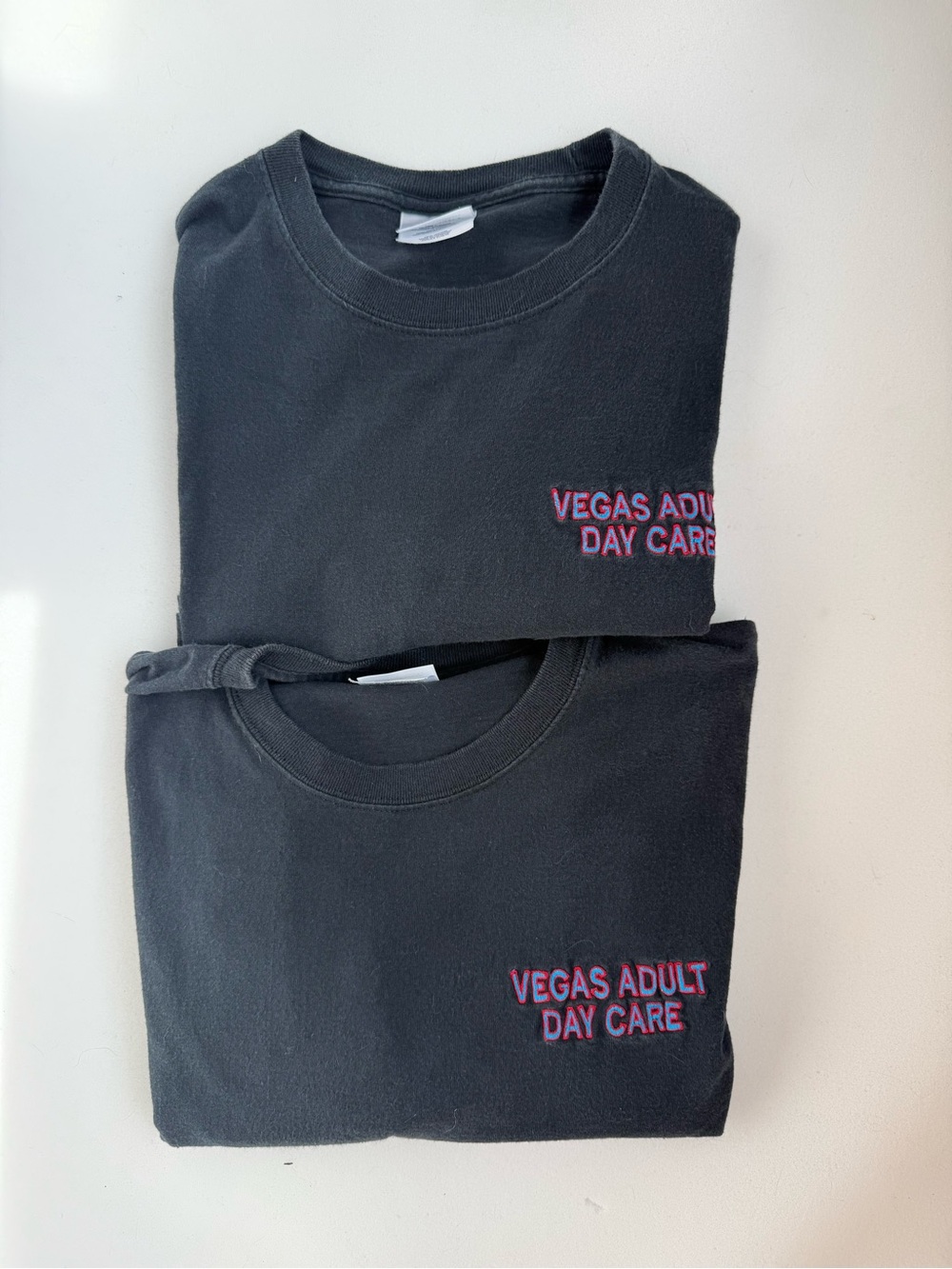 Vegas “Adult Day Care” Graphic Black T-Shirt Adult Size Large Set of Two